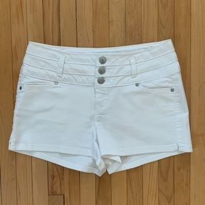 High Rise Stretch White Shorts